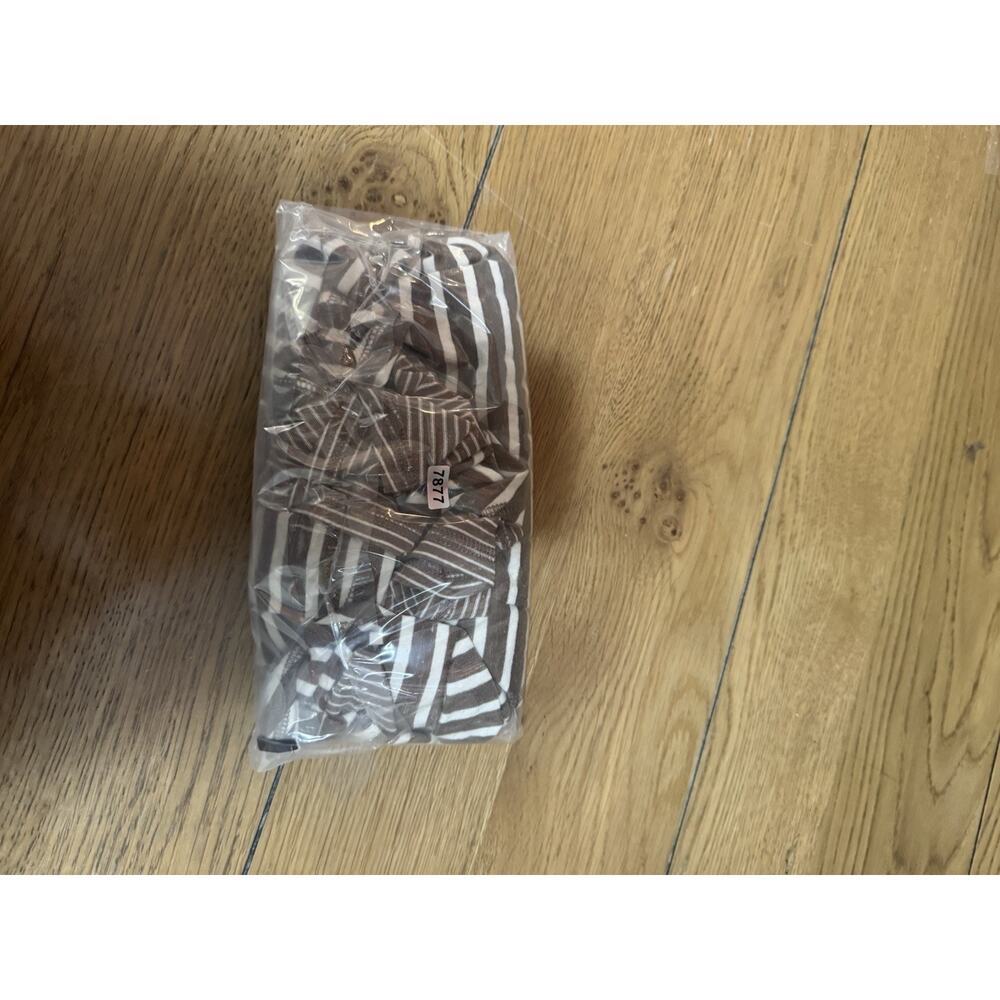 Umgee USA Women Size 1XL Brown White Striped Short Sleeve Linen Blend Bohemian - Picture 8 of 8